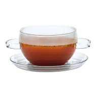 Bowl para sopa Hot-Pot con plato de vidrio Trendglas Jena (400 ml) con sopa caliente