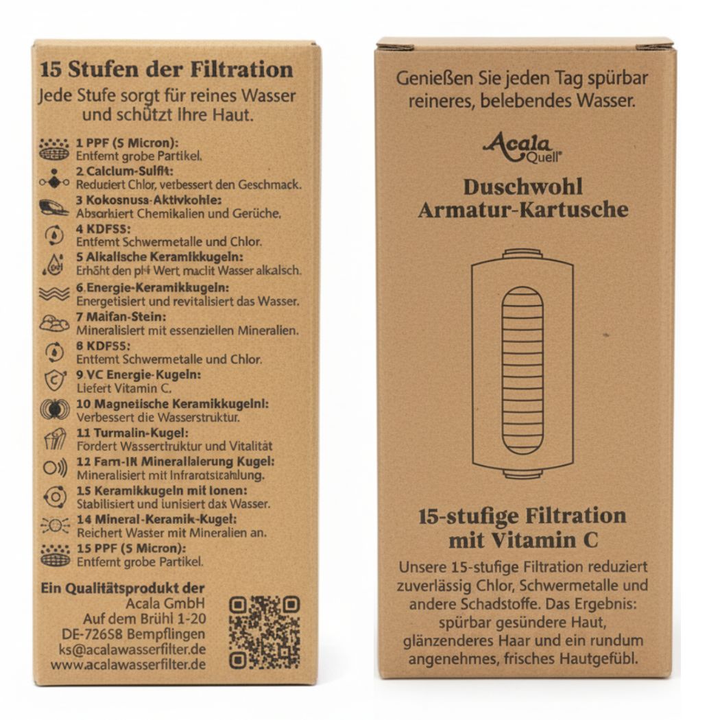 Filtro de ducha con 15 etapas filtrantes Acala Quell