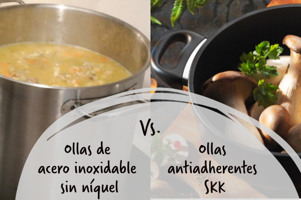 ¿Es mejor cocinar con ollas antiadherentes o de acero inoxidable?