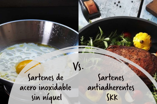 ¿Qué es mejor: cocinar con sartenes antiadherentes o con sartenes de acero inoxidable? 