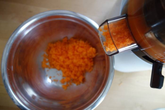pulpa de la zanahoria despues de hacer un zumo