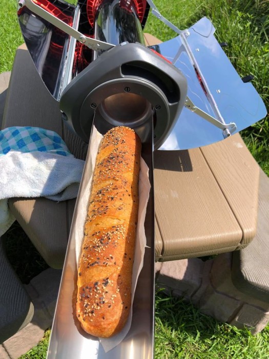 baguette hecha con el horno solar gosun fusión 