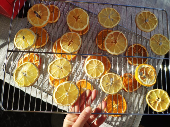 Limones y naranjas deshidratadas