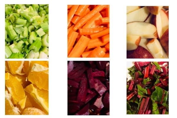 diferentes verduras y frutas